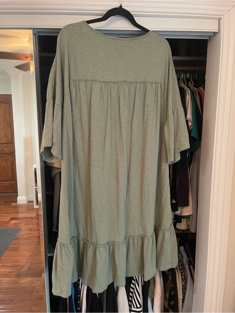 Caslon Sage Green Ruffle-Hem Tunic Dress - Picture 3 of 4